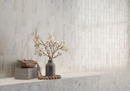 Rockart Calacata Gold Brick 12x12 Natural Stone & Glass Mosaic