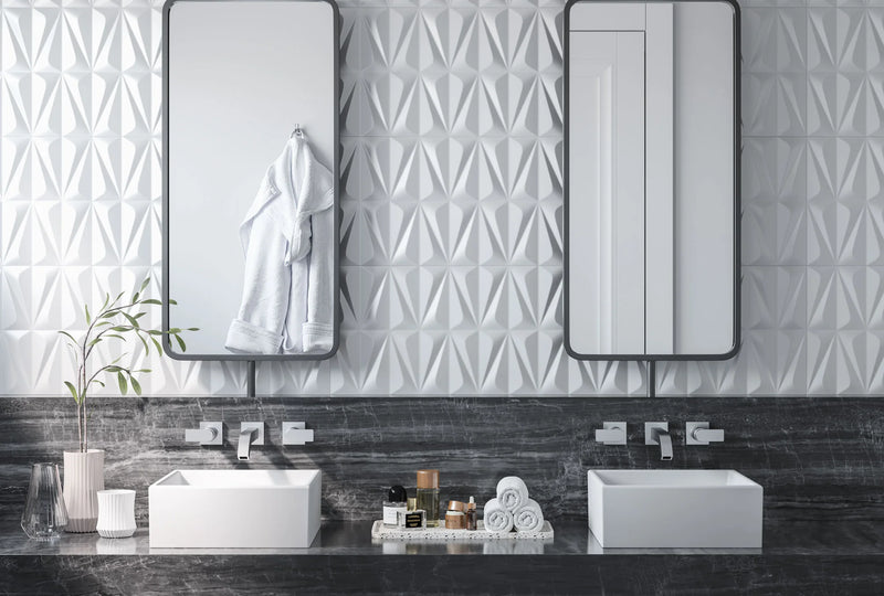 Ludo White BR 12x24 Ceramic Wall Tile