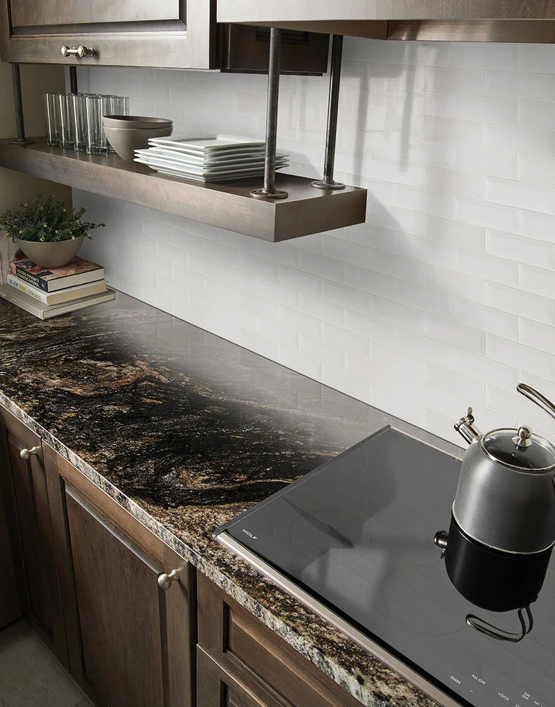 Whisper White 2x6 Beveled Glossy Ceramic Subway Tile