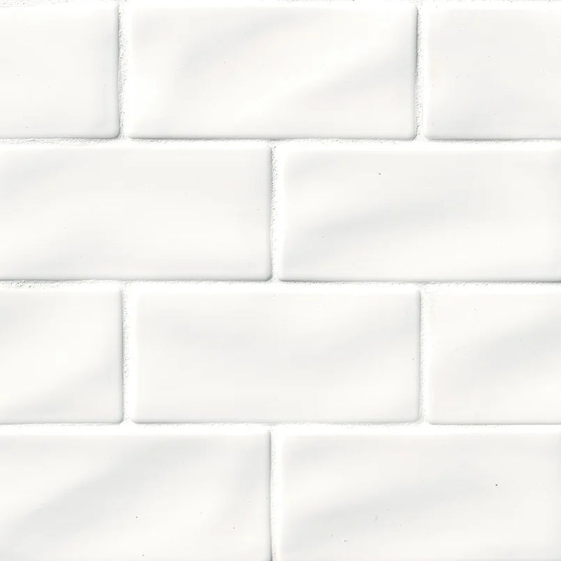 Whisper White 3x6 Glossy Ceramic Subway Tile