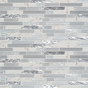 Whistler Ice Interlocking Pattern Misc. 0.31 Inch Porcelain Glass Blend Mosaic Tile