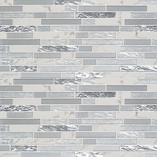 Whistler Ice Interlocking Pattern Misc. 0.31 Inch Porcelain Glass Blend Mosaic Tile