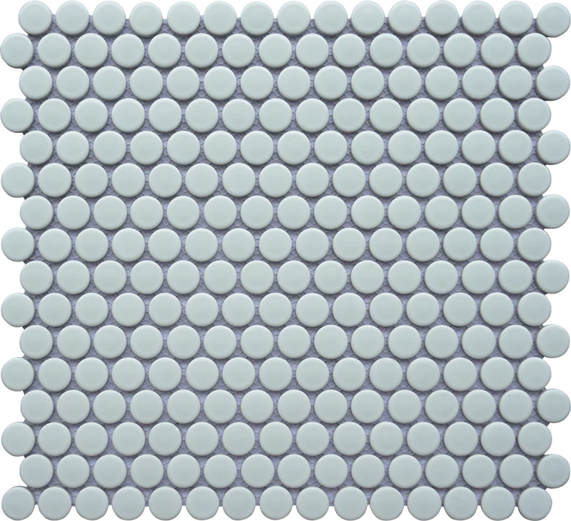White 11.45x12.40 Pennyround Matte Porcelain Mosaic Tile