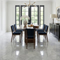 White Carrara 12.5x11.75 Hexagon Polished Marble Tile — Dining Room floor