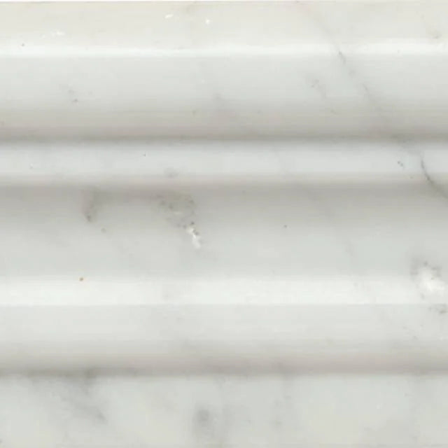 White Carrara 12in Chair Rail Polished Marble Trim