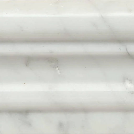 White Carrara 12in Chair Rail Honed Marble Trim