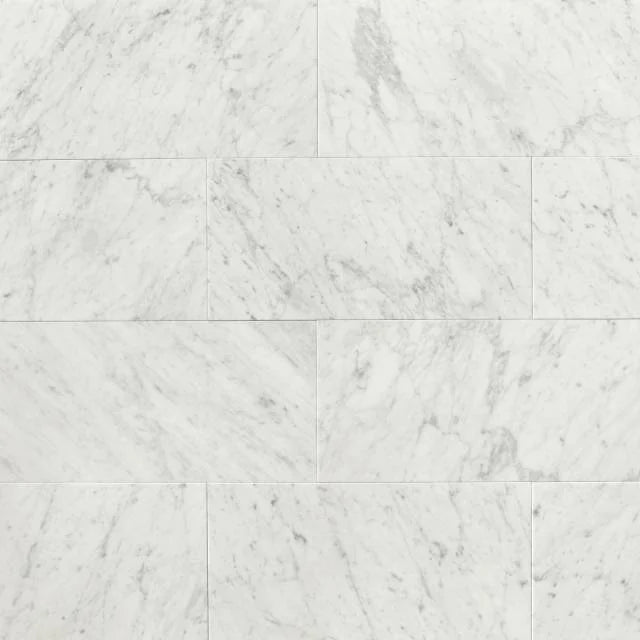 White Carrara 12x24 Honed Marble Tile