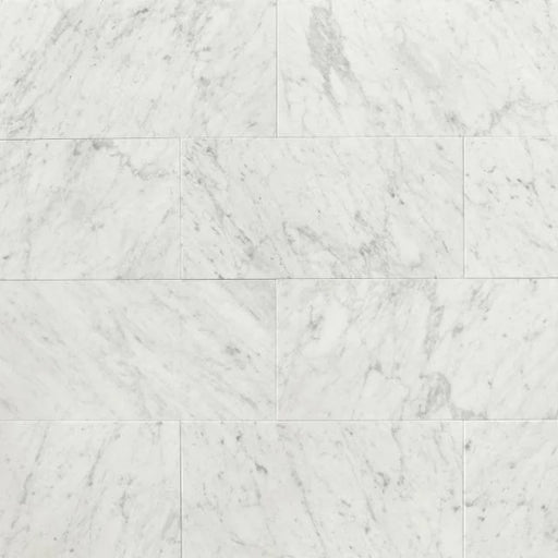 White Carrara 12x24 Honed Marble Tile