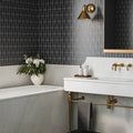 Marin Black Sea Trapezoid Matte Porcelain Mosaic