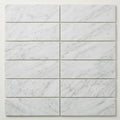 White Carrara 3x12 Honed Marble Tile close-up