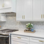 White Carrara Chevron 12.5x12.25 Polished Marble Mosaic