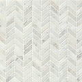 White Carrara Chevron 12.25x12.5 Honed Marble Mosaic