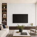 White Dolomite 12x24 Polished Natural Marble Tile — Living Room feature wall