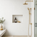 White Dolomite Herringbone 1x4 Honed Marble Mosaic — Bathroom shower wall