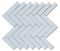 White Dolomite Herringbone 1x4 Honed Marble Mosaic