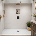 White Dolomite Hexagon 2x2 Honed Marble Mosaic — Bathroom shower floor