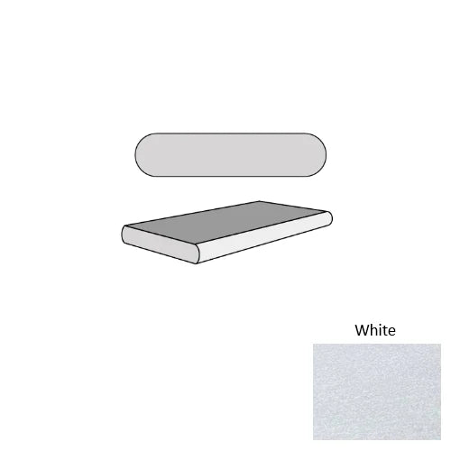White Marble Leather (Sandblasted & Brushed) 12 x 24 x 1.25 Double Bullnose Coping