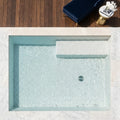White Flat Pebble 12x12 Mesh Natural Stone Marble Mosaic 12x12_sheet — Swimming Pool pool interior
