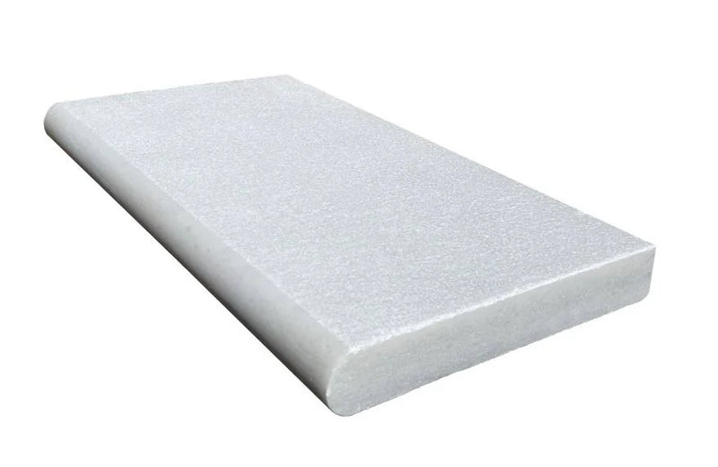 White Marble Leather (Sandblasted & Brushed) 16 x 24 x 2 Bullnose Coping