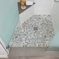 White Flat Pebble 12x12 Mesh Natural Stone Marble Mosaic