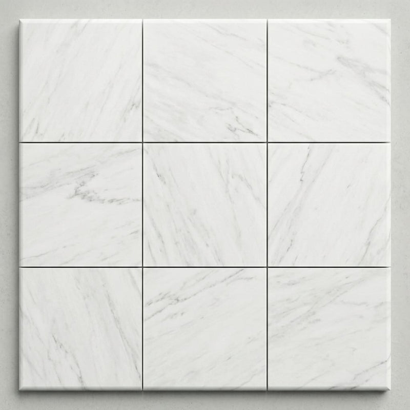 White Marble Leather (Sandblasted & Brushed) 12 x 12 x 1.25 Bullnose Coping 12x12 close-up