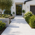 White Marble Leather (Sandblasted & Brushed) 12 x 24 x 1.25 Paver 12x24 — Front Yard walkway