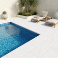 White Marble Leather (Sandblasted & Brushed) 12 x 24 x 2 Bullnose Coping 12x24 pool coping — Swimming Pool pool edge drop-face coping