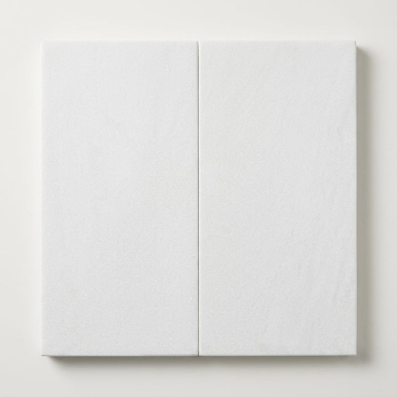 White Marble Leather (Sandblasted & Brushed) 12 x 24 x 2 Double Modern Coping 12x24 close-up
