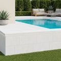 White Marble Leather (Sandblasted & Brushed) 12 x 24 x 2 Double Modern Coping 12x24 pool coping — Swimming Pool raised bond beam cap