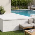 White Marble Leather (Sandblasted & Brushed) 12 x 24 x 2 Modern Coping 12x24 pool coping — Swimming Pool raised bond beam cap