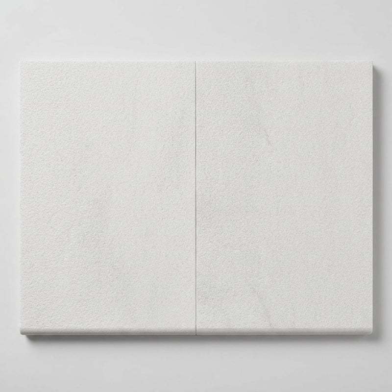 White Marble Leather (Sandblasted & Brushed) 16 x 24 x 1.25 Bullnose Coping 16x24 close-up