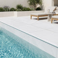 White Marble Leather (Sandblasted & Brushed) 16 x 24 x 2 Bullnose Coping 16x24 pool coping — Swimming Pool pool edge drop-face coping