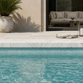 White Marble Leather (Sandblasted & Brushed) 4 x 12 x 2 Bullnose Coping 4x12 pool coping — Swimming Pool pool edge drop-face coping