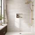 White Oak 12x24x0.38 Polished Marble Tile — Bathroom shower wall