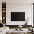 White Oak 12x24x0.38 Polished Marble Tile — Living Room feature wall