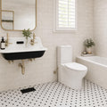 White Oak 4x12 Honed Marble Tile — Bathroom wall
