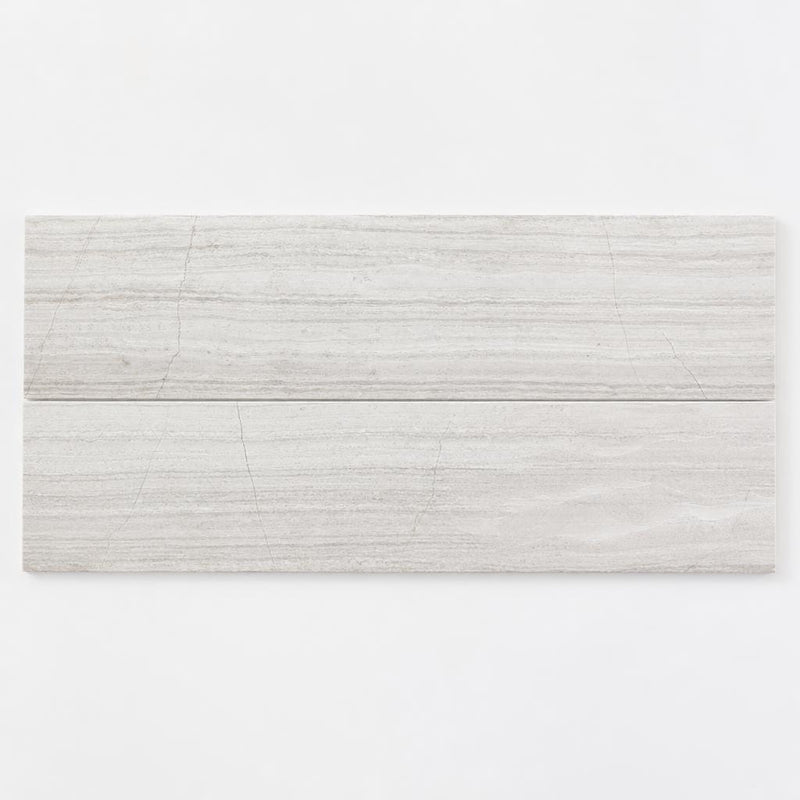 White Oak 6x24x0.38 Honed Marble Tile close-up