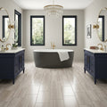 White Oak Marble Tile 12x24 Honed — Bathroom floor