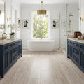 White Oak Marble Tile 12x24 Honed — Primary Bath floor