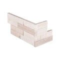 White Oak Multi 6x18 Corner Splitface Natural Marble Ledger Stone