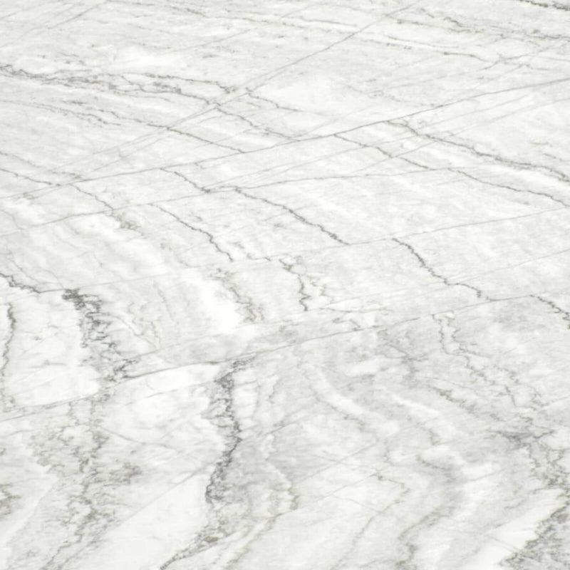 White Pearl 3cm polished quartzite slab with a pale white-gray background and flowing gray mineral veins.