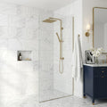 White Pearl Marble Tile 12x24 — Bathroom shower wall