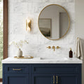 White Pearl Marble Tile 12x24 — Bathroom vanity wall
