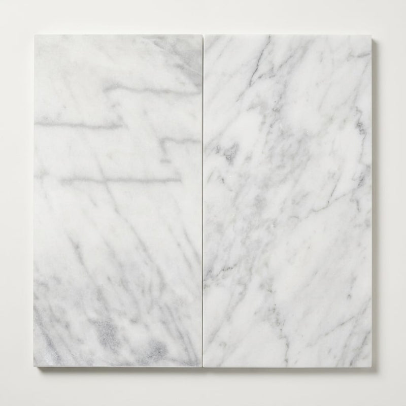 White Pearl Marble Tile 12x24 close-up