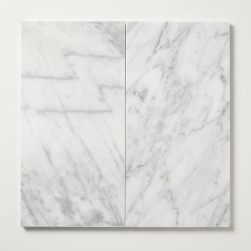 White Pearl Marble Tile 12x24 close-up