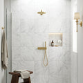 White Pearl Marble Tile 24x24 — Bathroom shower wall