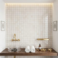 White Pearl (Turkish Botticino) (Botticino) Marble 1x1 Polished Mosaic — Spa spa interior