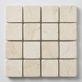 White Pearl (Turkish Botticino) (Botticino) Marble 1x1 Tumbled Mosaic close-up