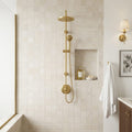 White Pearl (Turkish Botticino) (Botticino) Marble 2x2 Polished Mosaic — Bathroom shower wall