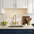White Pearl (Turkish Botticino) (Botticino) Marble 2x2 Polished Mosaic — Kitchen backsplash